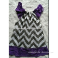 Gray chevron purple polka dot baby girl pillow dress
